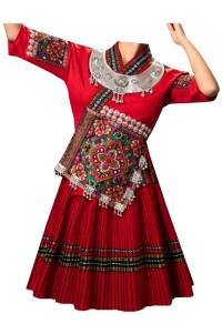 Custom-made Hmong costume female Dong design minority costume adult summer short embroidery dance performance travel clothing SKDO007 back view